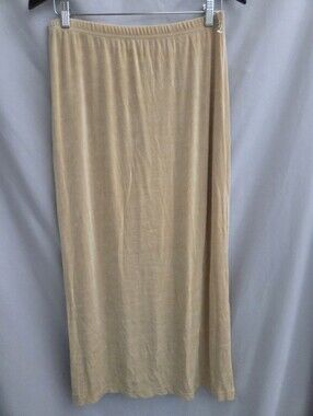 Picadilly Fashion Light Beige Elastic Waist Maxi Skirt